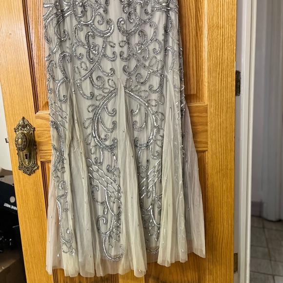 Elegant Silver Embellished Dress - Picture 2 of 10
